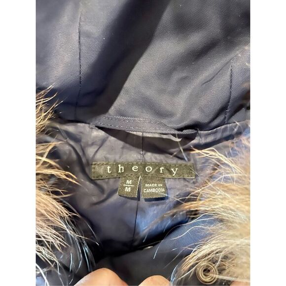 Theory down fill navy blue puffer jacket with removable vest medium - Picture 6 of 11